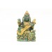Handmade Green natural Jade Stone Goddess Saraswati Idol statue Home Decorative